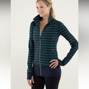 Lululemon Nice Asana Jacket, Slamon Stripe Inkwell / Inkwell size 6